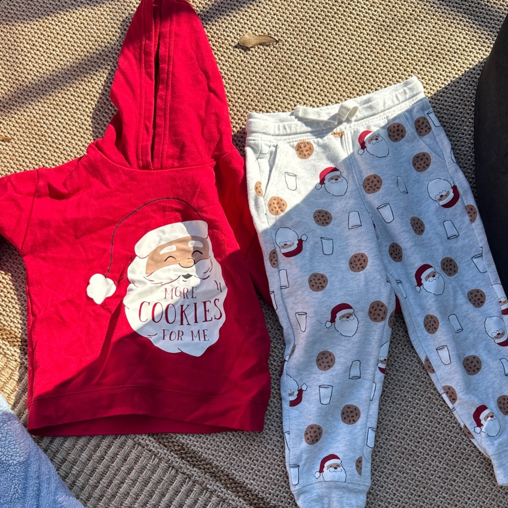 Carter's Red and Gray Santa Cookie Matching Set